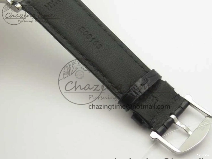 MIROTIME 0523 Affordable Portofino IW356501 SS V3 MK 1:1 Best Edition White Dial Gold Markers On Black Leather Strap MIYOTA 7196